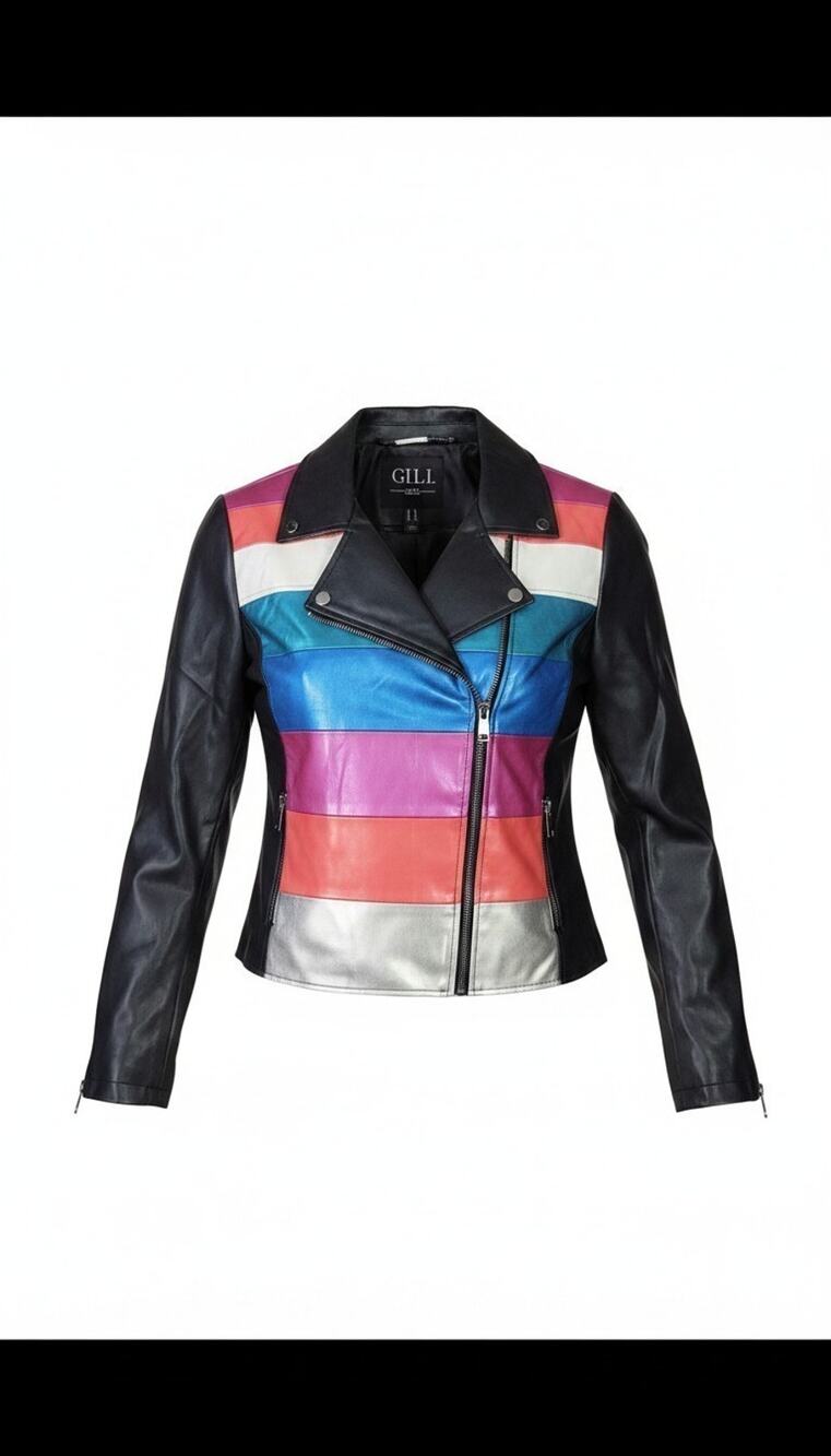 Women's Rainbow Leather Jacket